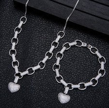 Conjunto de Collar y Pulsera Corazón con Micro Incrustaciones - Image 11