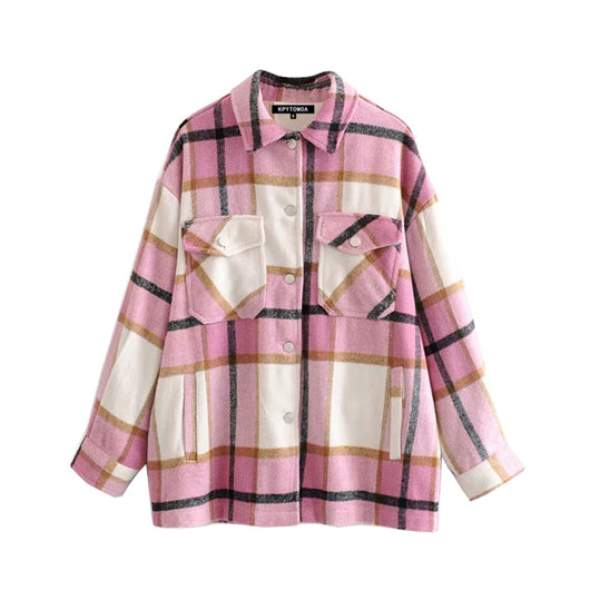 Chaqueta Camisa Cuadros para Mujer - Casual y Versátil - Image 10