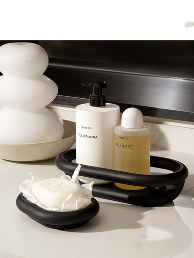 Organizador de Baño Moderno - Canasta Almacenamiento Blanco y Negro - Image 4