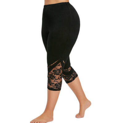 Pantalones Cropped Oversized con Detalles de Encaje - Image 4