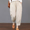 Pantalones Casuales de Algodón y Lino para Mujer - Cintura Elástica Primavera Verano