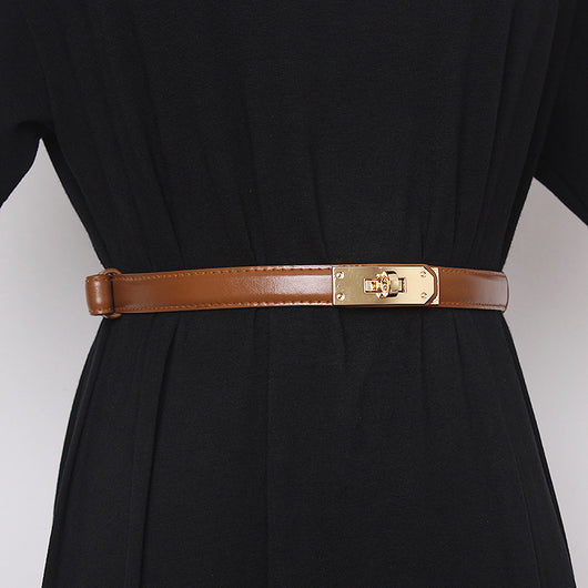 Cinturón Fino de Cuero para Mujer - Accesorio Elegante para Vestidos, Suéteres y Abrigos - Image 5