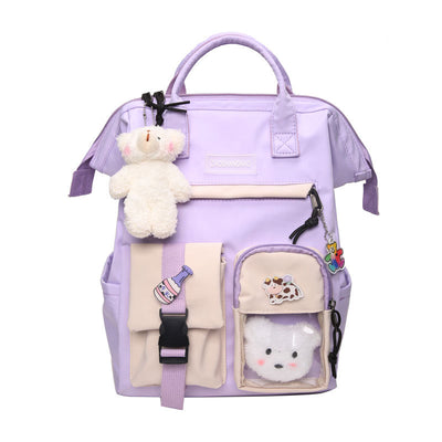 Mochila Escolar para Adolescentes Niñas con Anillo Decorativo - Image 4