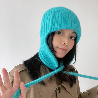 Gorro Tejido Térmico Doble Capa para Protección de Oídos en Invierno