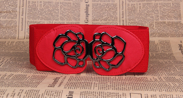 Pack 3 Cinturones Elásticos para Mujer con Hebilla Rosa
