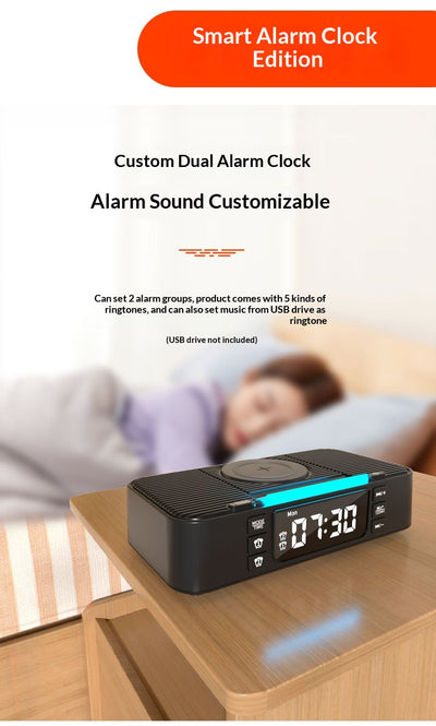 Lámpara Nocturna Inteligente con Carga Inalámbrica y Parlantes Bluetooth Duales - Image 24