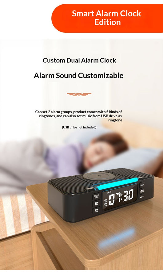 Lámpara Nocturna Inteligente con Carga Inalámbrica y Parlantes Bluetooth Duales - Image 24