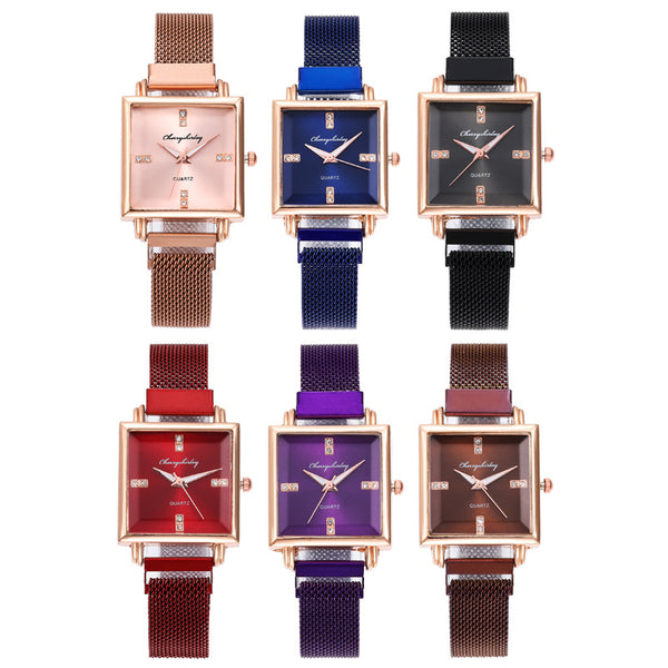 Reloj de Diamantes para Mujer con Cierre Magnético de Diseño Minimalista