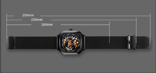 Reloj Mecánico Automático Resistente al Agua con Pulsera Malla y Diseño Hueco Cuadrado - Image 3