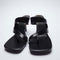 Sandalias Tacón Alto Mujer Cuero Oveja Negro Diseño Asimétrico con Cinturón