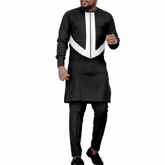 Conjunto de Ocio Étnico Africano para Hombre - Pantalón y Camisa - Image 3