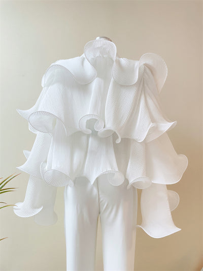 Blusa Elegante de Gasa con Volantes - Image 14