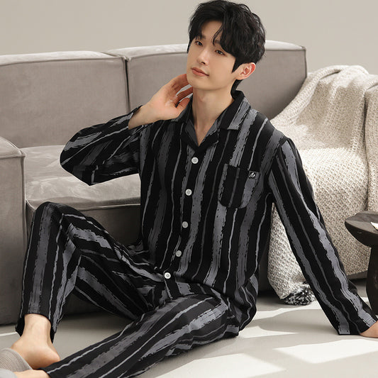 Cardigan y Pantalón Suelto de Solapa - Pijama Casual para Casa