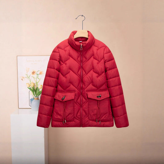 Chaqueta de Algodón Grueso Corta para Mujer - Colores Sólidos