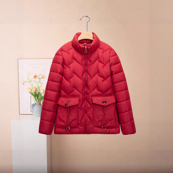 Chaqueta de Algodón Grueso Corta para Mujer - Colores Sólidos