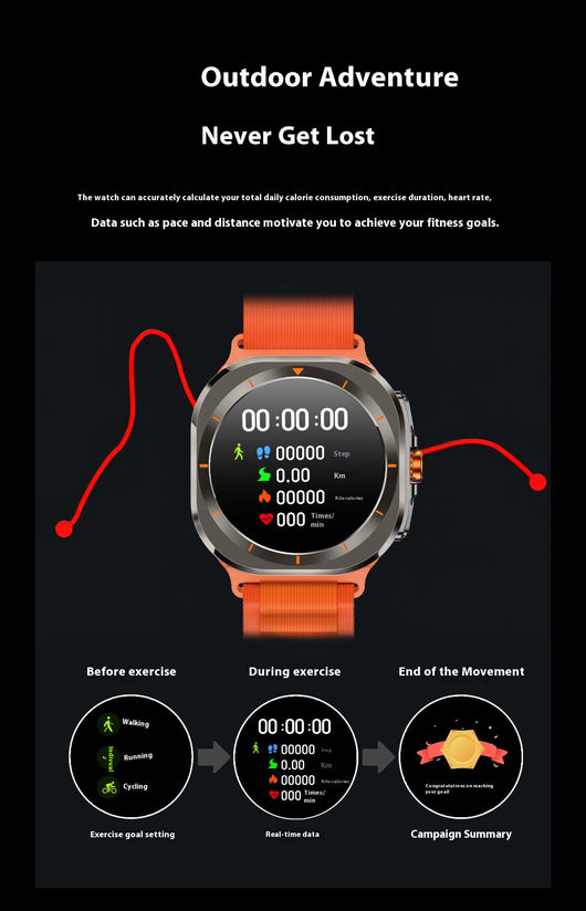 Reloj Inteligente W7 con Asistente de Voz, Monitoreo de Presión y Música - Image 12