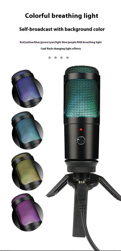 Micrófono Condensador RGB para Gaming, Streaming y Grabación Profesional - Image 13