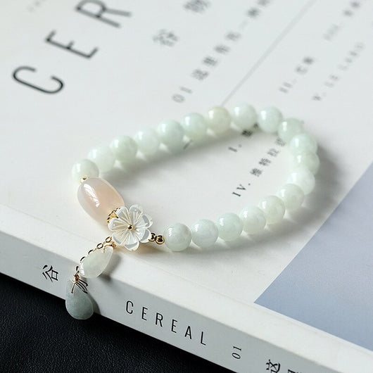 Pulsera de Jade Flor de Concha con Gota de Agua - Image 6