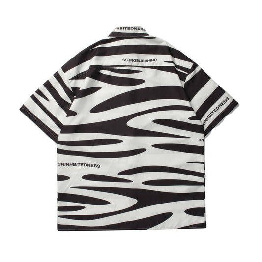 Camisa de Manga Corta con Estampado Personalidad para Hombre - Image 2