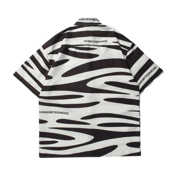 Camisa de Manga Corta con Estampado Personalidad para Hombre