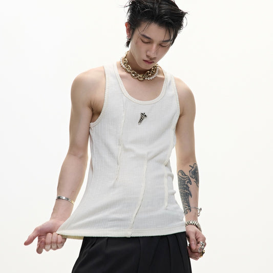 Chaleco Decorativo con Cuello U para Hombre - Verano Minimalista y Versátil