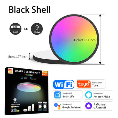 Lámpara de Techo Inteligente WiFi con Diseño Graffiti Colorido para Dormitorio - Image 7
