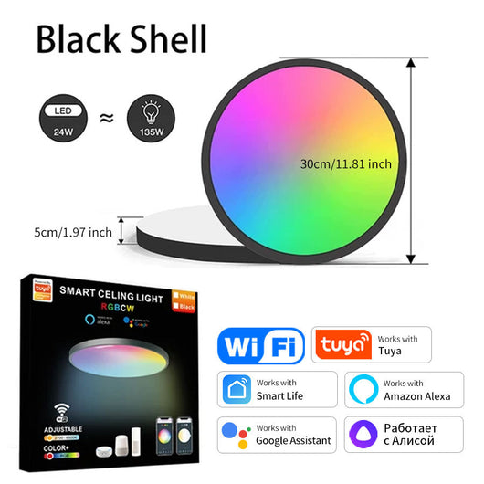 Lámpara de Techo Inteligente WiFi con Diseño Graffiti Colorido para Dormitorio - Image 7