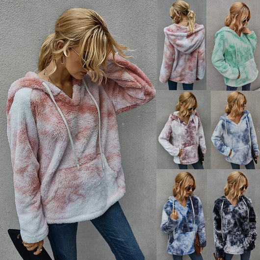 Suéter Hoodie Tie-Dye Grueso para Mujer - Colección Invierno
