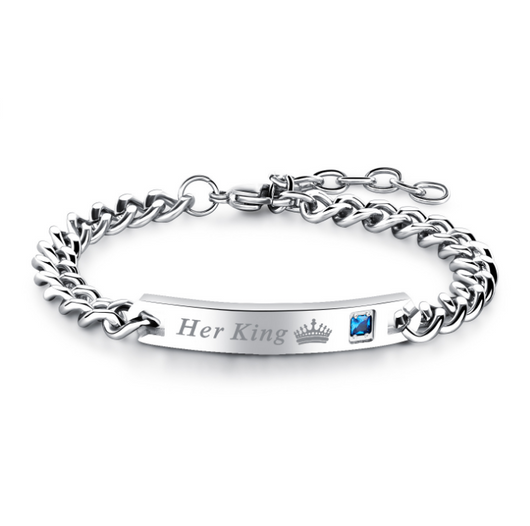 Pulsera de Pareja Cristal Rosa Negra Oro - His Queen Her King - Image 11