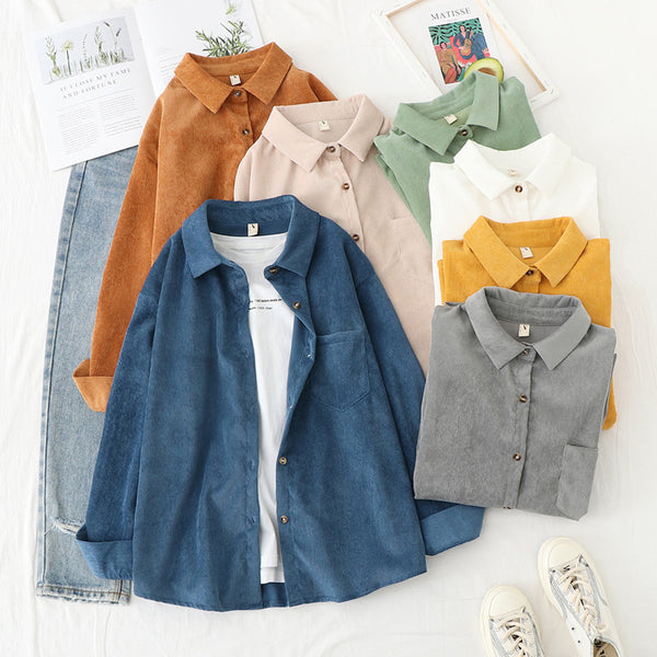Camisa Suelta de Manga Larga