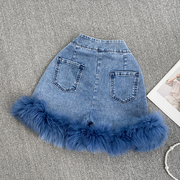 Shorts de Mezclilla Vintage Desgastado con Efecto Envejecido
