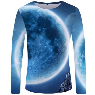Camiseta Manga Larga Serie Lobo Impresión 3D para Hombre - Image 3