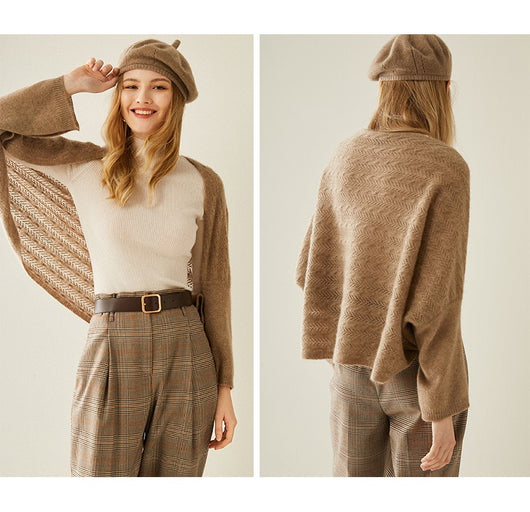 Cardigan de Punto Liso para Mujer - Abrigo Cálido de Hombros - Image 7