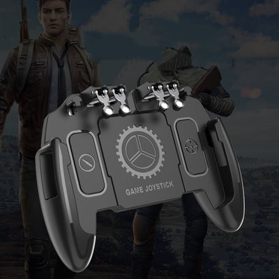 Black M11 mobile gaming controller with cooling fan and four silver trigger buttons for smartphones. - Image 15