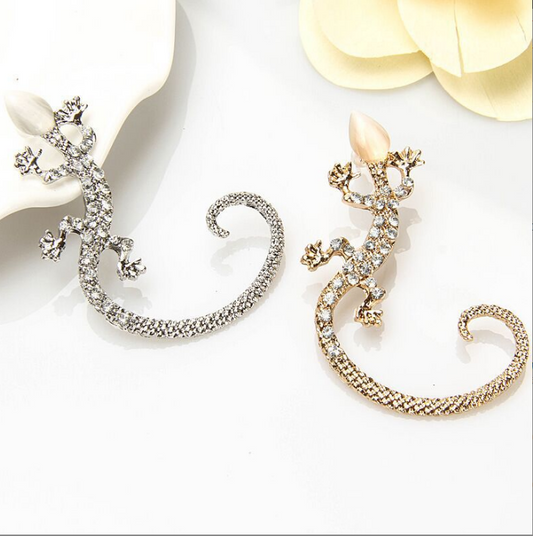 Aretes de Ópalo con Diseño de Lagartija Expresiva