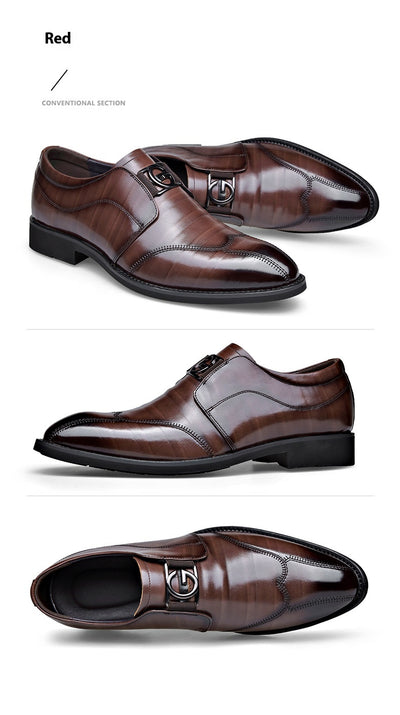 Zapatos de Cuero Elegantes con Bordado - Slip-on Puntiagudo para Hombre - Image 17