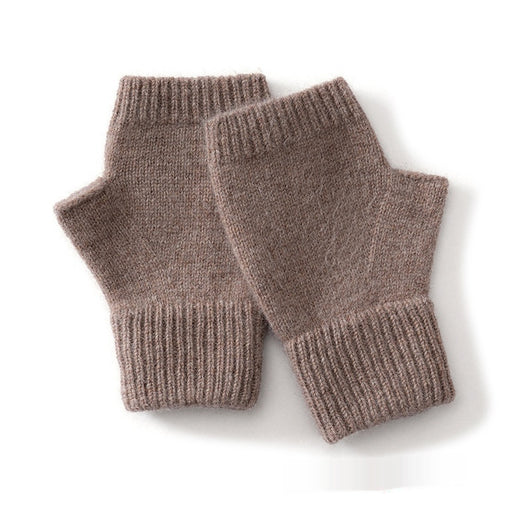 Guantes de Lana Merino Australiana sin Dedos con Flor Tejida y Cashmere - Image 4