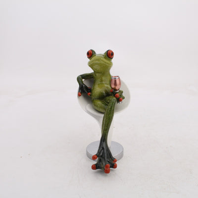 Figura Decorativa de Rana en Resina para Sala y Estudio - Image 3