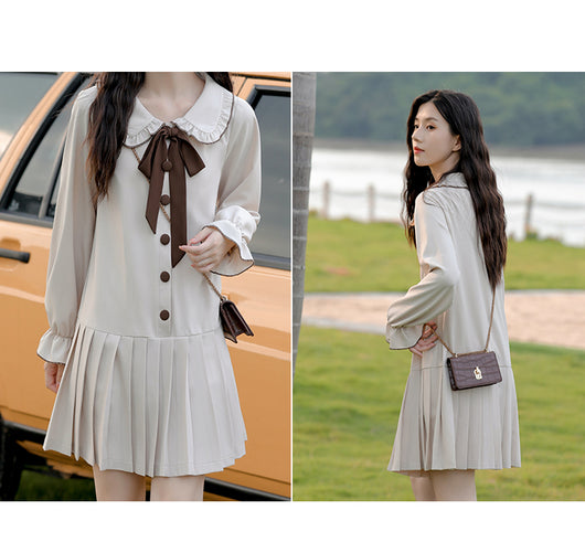 Vestido Largo Elegante con Mangas Largas Estilo Universitario para Mujer - Image 15
