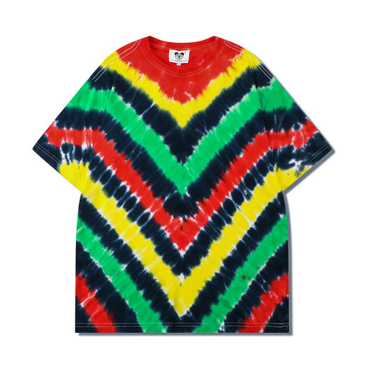 Camiseta Hip Hop Rayas Remolino Manga Corta - Image 7
