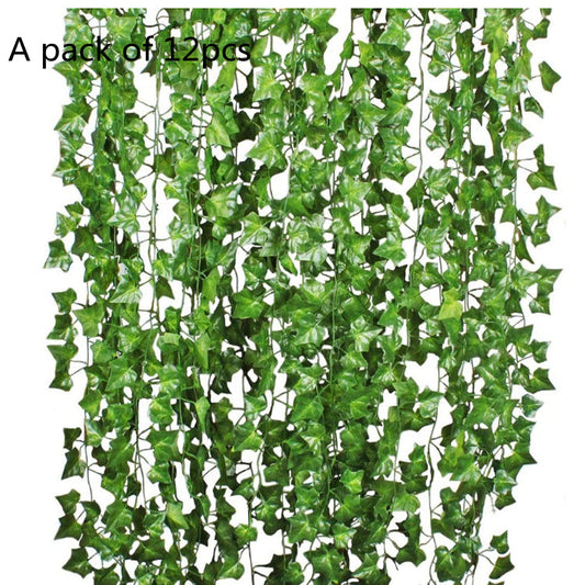 Guirnalda de Hojas Artificiales 2M - Decoración de Hiedra y Eucalipto para Interiores - Image 2