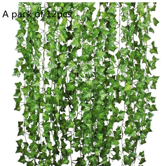 Guirnalda de Hojas Artificiales 2M - Decoración de Hiedra y Eucalipto para Interiores