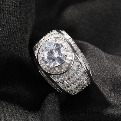Anillo de Pareja para Hombre con Circón Incrustado en Cobre y Diamantes - Image 5