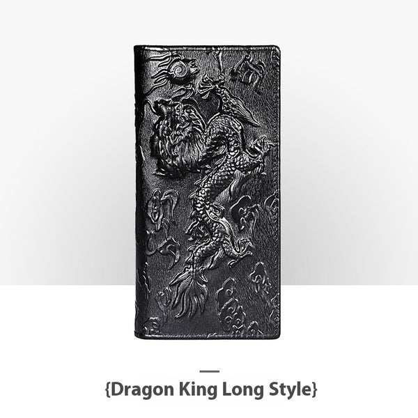 Cartera de Cuero Artesanal Grabada Retro para Hombre