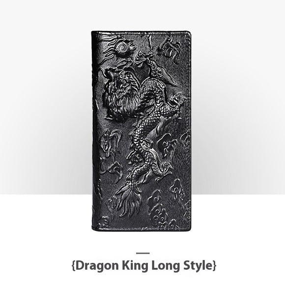 Cartera de Cuero Artesanal Grabada Retro para Hombre