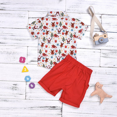 Conjunto de Ropa Navideña para Niño con Estampado de Moño - Image 2