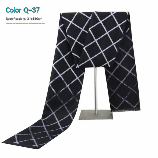 Bufanda de Invierno Rayada en Cashmira Artificial para Hombre - Image 37