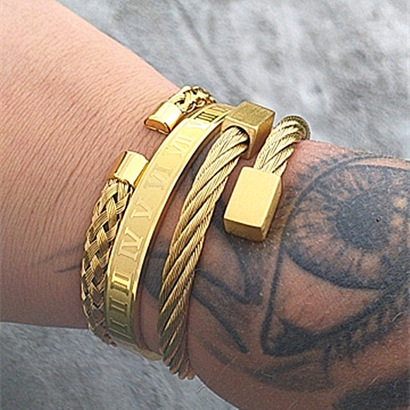 Pulsera de acero inoxidable tejida para hombre