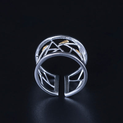 Anillo Ancho Irregular con Diseño de Pájaro - Image 3