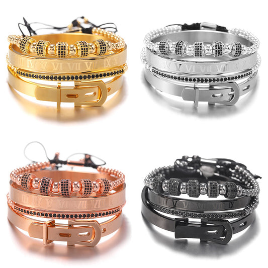 Pulsera Punk con Circonitas Micro Incrustadas